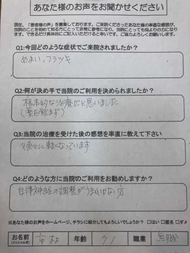アンケート用紙